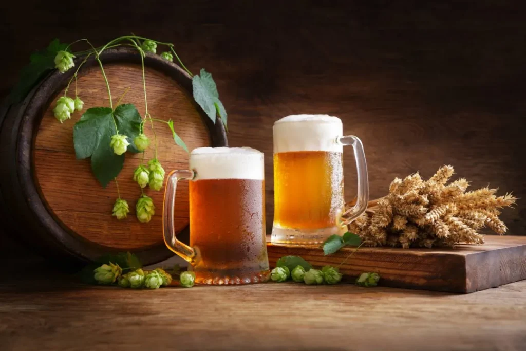 Des verres de bière fraîchement brassé